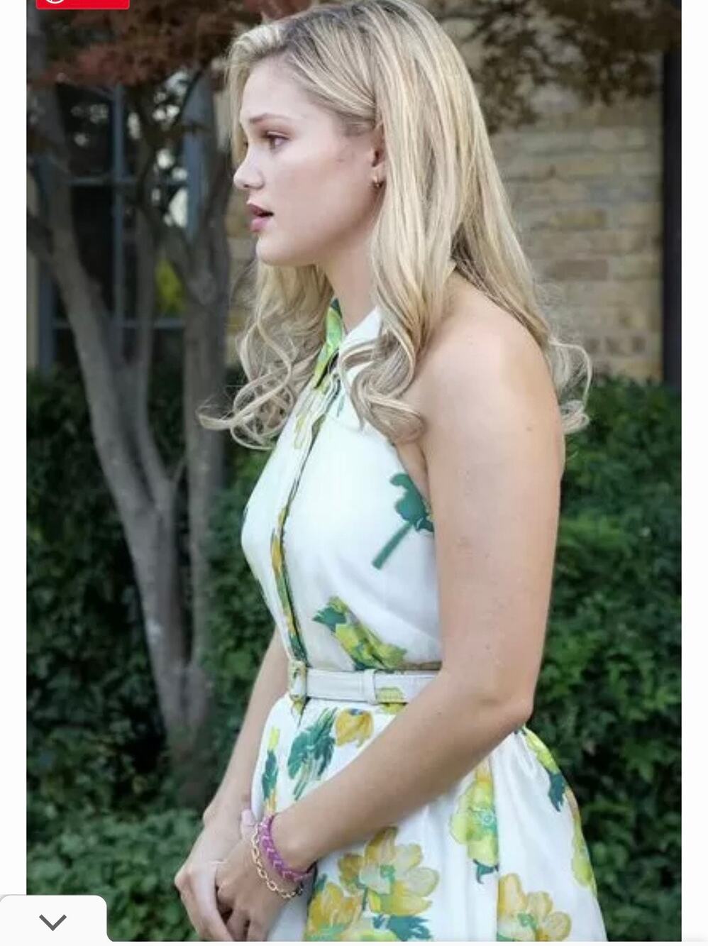 Belle Badgley Mischka Greta Floral Backless Halter Mini Dress Size 10